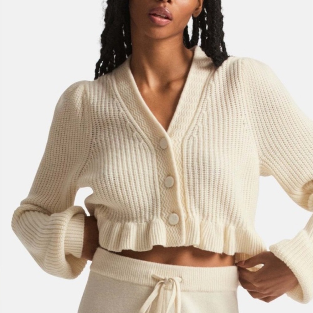 LOVESHACK FANCY Cream Knit Women's Sweater